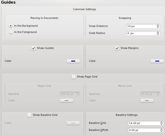 "Guides and Baseline Grid Settings"